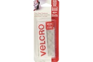 Velcro 91327 3/4" X 3-1/2" Clear Thin Fasteners Strips 4 Count