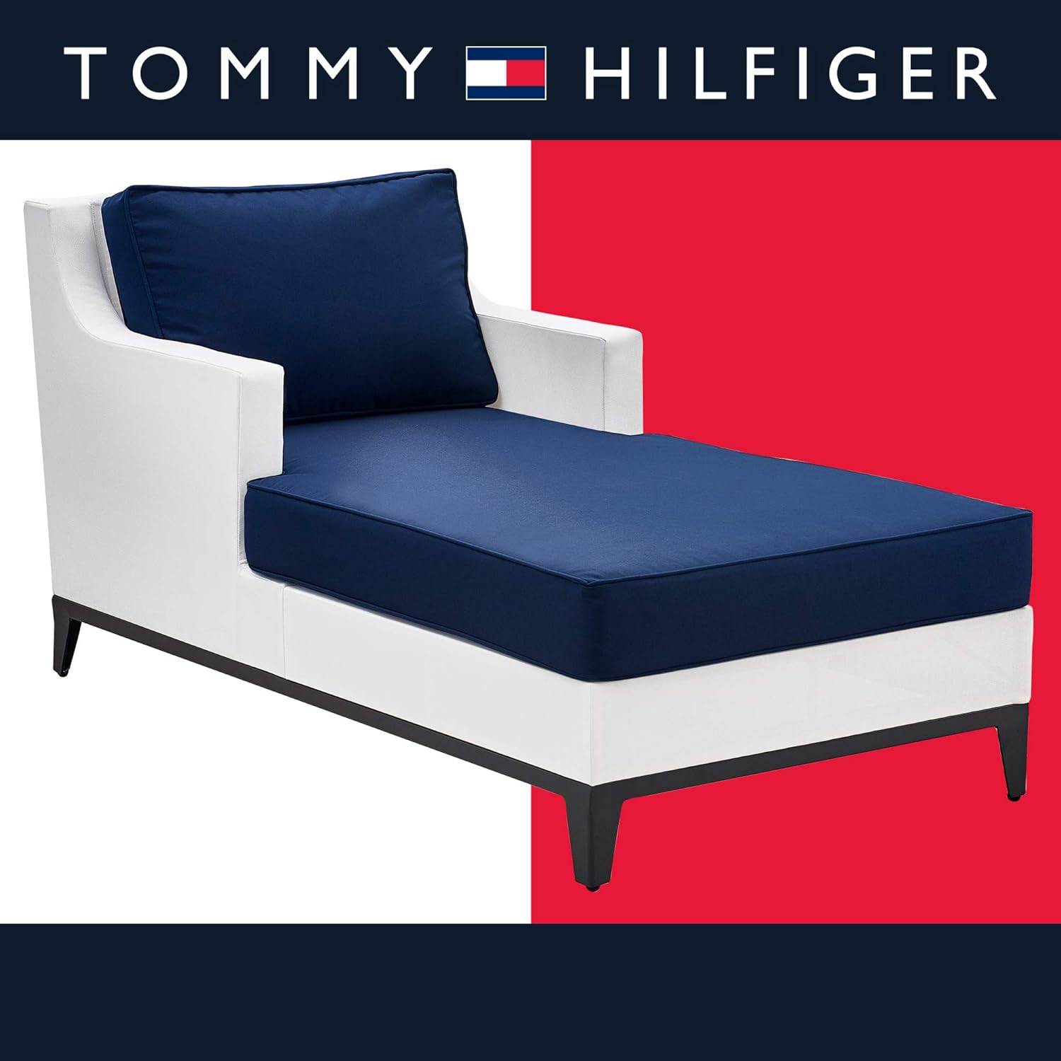 Tommy Hilfiger Hampton Modern White Mesh Outdoor Patio Furniture Collection