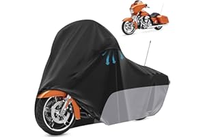 Tokept Motorcycle Cover, Heavy Duty All Weather Protection Cover for Touring Models Harley-Davidson Road King Road Glide Stre