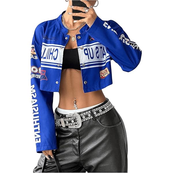 Amazon.com: SHENHE Women's Y2k Cropped Moto Biker Jacket Zip