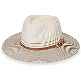 Wallaroo Women’s Petite Kristy Fedora (Ivory/Stone, Small) – UPF 50+ UV Sun Protection, Packable, Adjustable, Small Size – Fedora Sun Hat for Travel, Hiking, Outdoor Adventures | Year Round