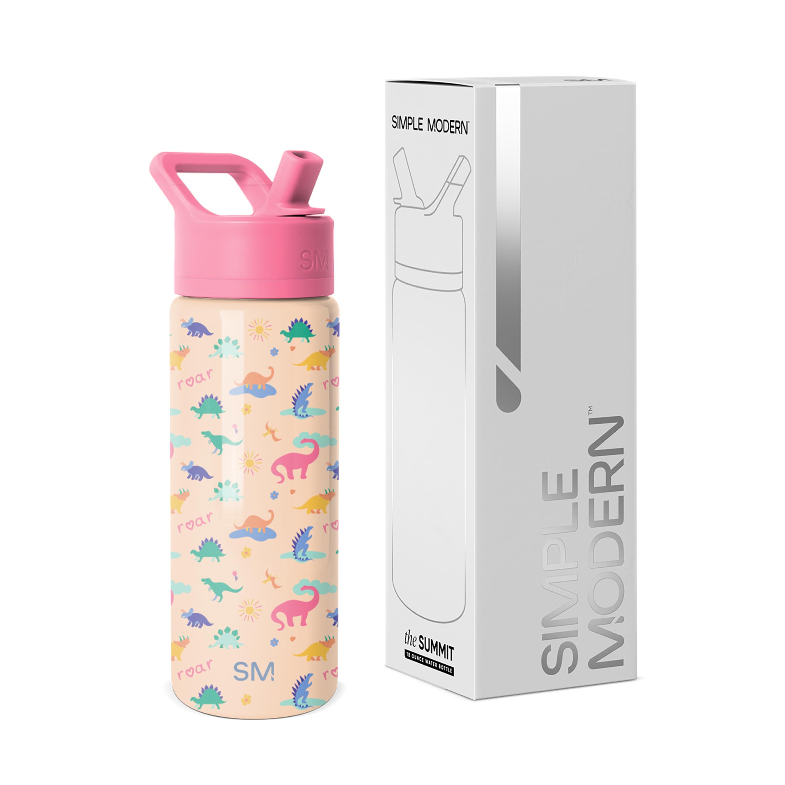 Photo 1 of ****************Broken handle**************
Simple Modern Kids Summit Water Bottle with Straw Lid | 18oz Stainless Steel Cup Insulated Tumbler for Toddlers, School | Dinosaura