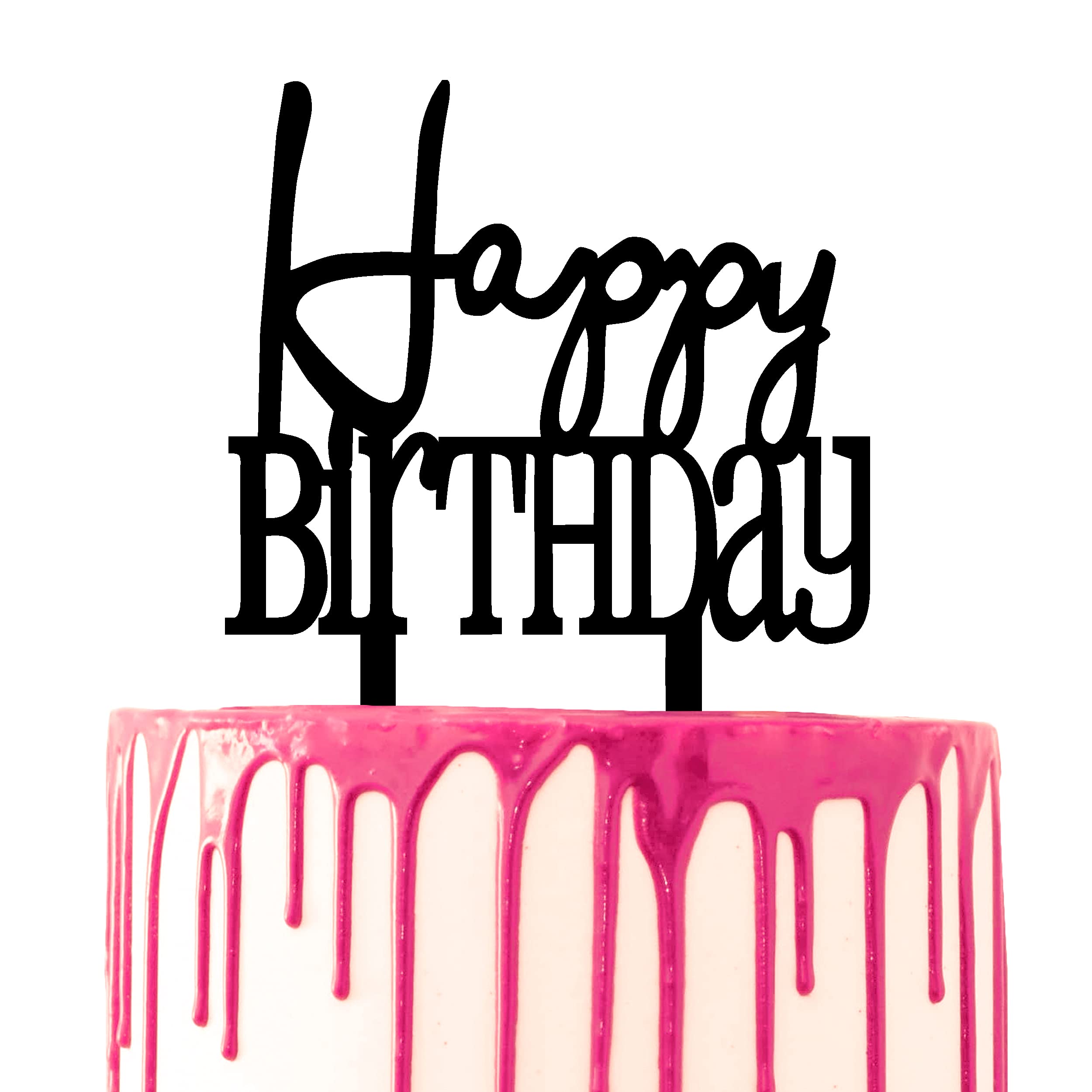 CARISPIBET cake toppers Happy Birthday simple and classy decorative acrylic cake topper