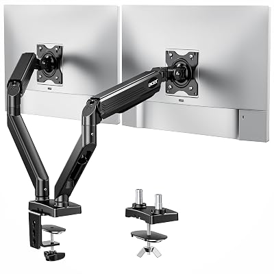 Acer Dual Monitor Arm, Computer Desk Arm with VESA Mounts for 17–32″ Screens, Fully Adjustable Gas Spring Monitor Stand, C-Clamp and Grommet Mounting Base, Fits 4.4 to 19.8lbs Computer Monitors