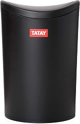 TATAY Bathroom Bin Swing Lid 6L Black Made in Spain 19x19x28 cm view 2
