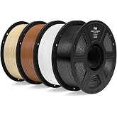 ELEGOO PLA 3D Printer Filament Bundle 4KG Black/White/Brown/Beige | 1.75mm Dimensional Accuracy +/- 0.02mm, 4pcs 1kg Spools, Fit Most FDM 3D Printers
