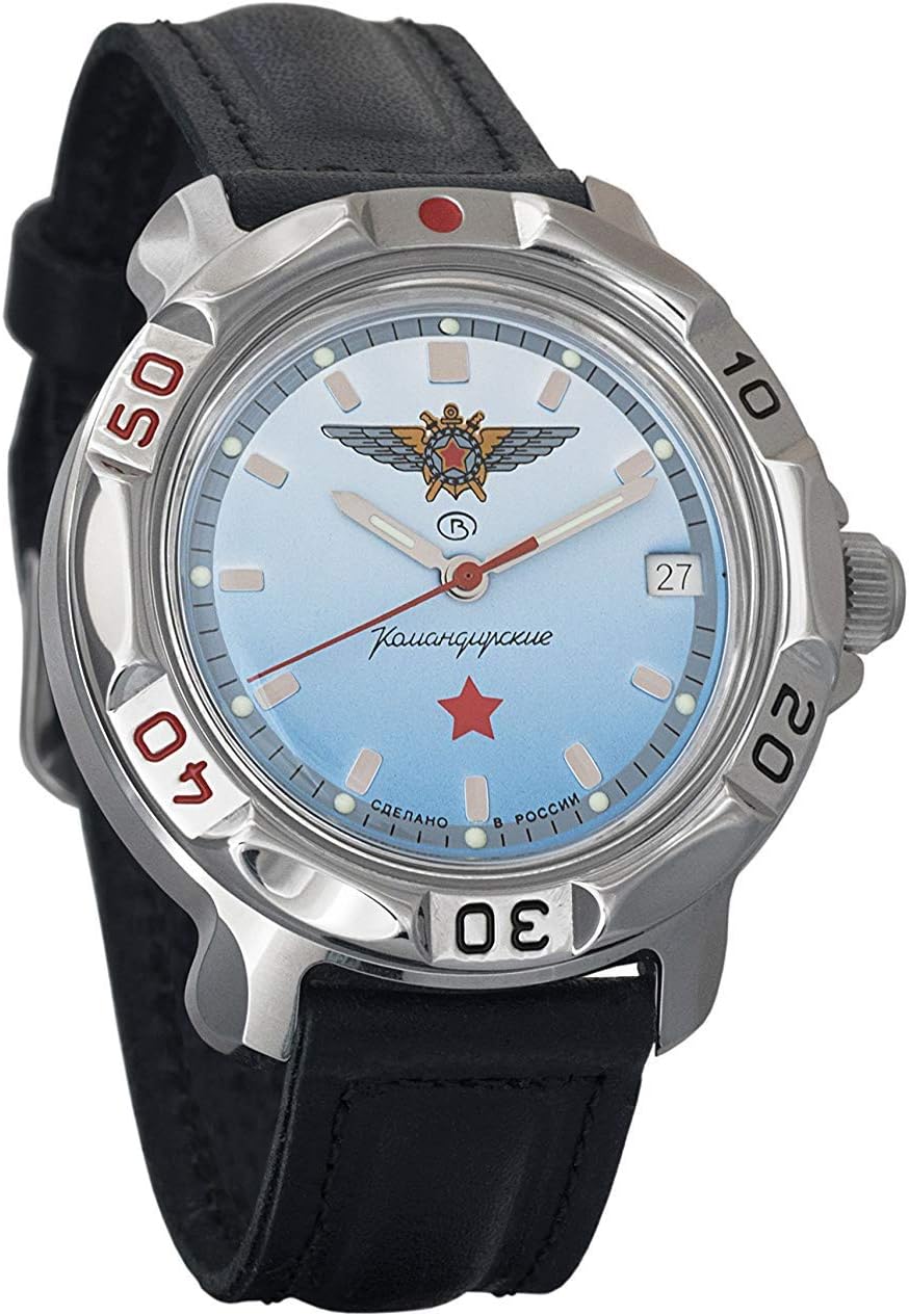 811290 / 2414a Military Special Red Star Commander Russian Watch Blue