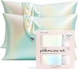 Kitsch Satin Pillowcase with Zipper Standard Queen 2 Pack Aura