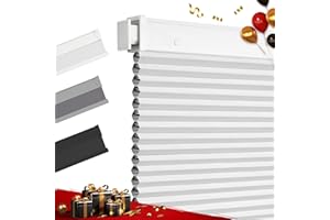 Allesin Zen No Drill Blinds for Windows Blackout Cordless Cellular Shades Honeycomb Blinds Pull Down, Free Stop Easy Install for Home and Office, Blackout, White, 24" W x 36" H