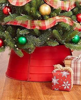 Amazon Com The Lakeside Collection Rattan Christmas Tree Collar -!    the lakeside collection decorative metal christmas tree ring red