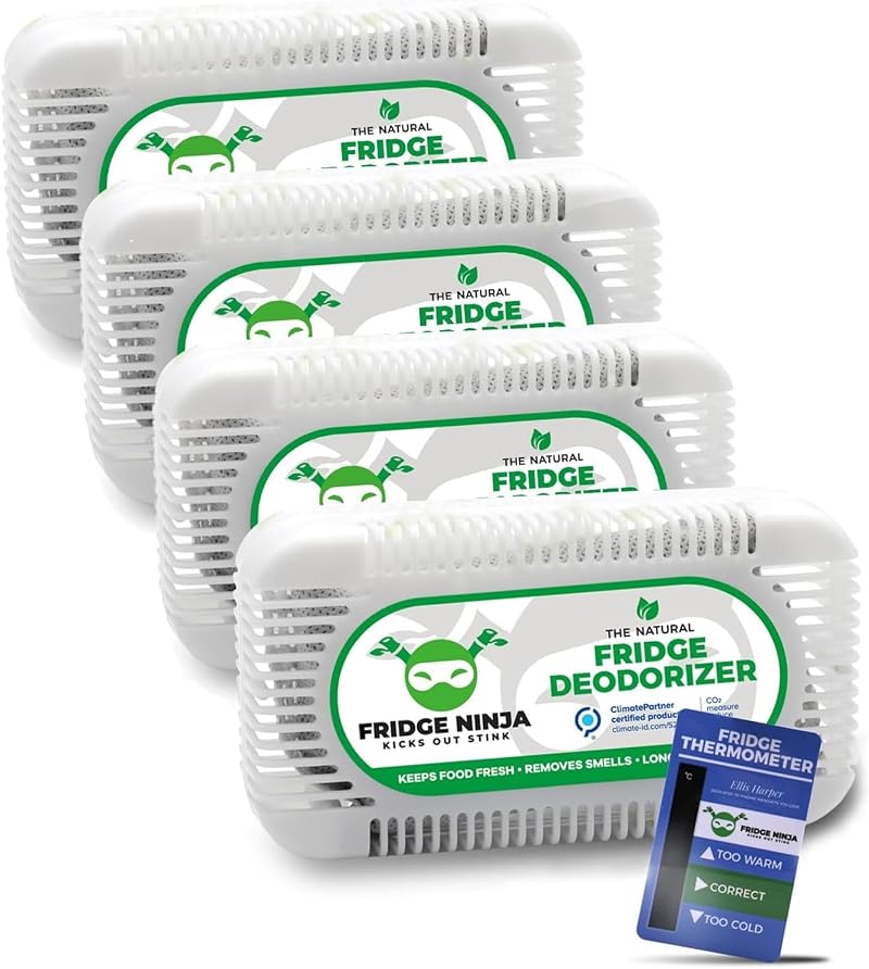 Ellis Harper Fridge Ninja Fridge Deodoriser Unscented Activated Charcoal 4 Pack