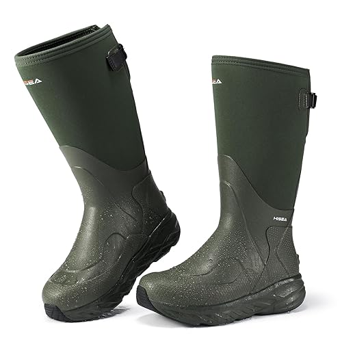 HISEA Super Lightweight Men's Neoprene Rain Boots Waterproof