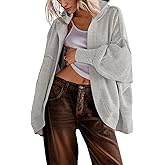 Women' s Drop Shoulder Sweatshirt Fall Clothes Oversized Shrug Long Cardigan Coat Active Loose Casual Outwear