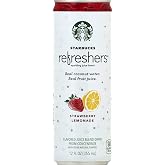 Starbucks Refreshers Strawberry Lemonade Sparkling Juice Blend, 12 Fl Oz (Pack of 1)