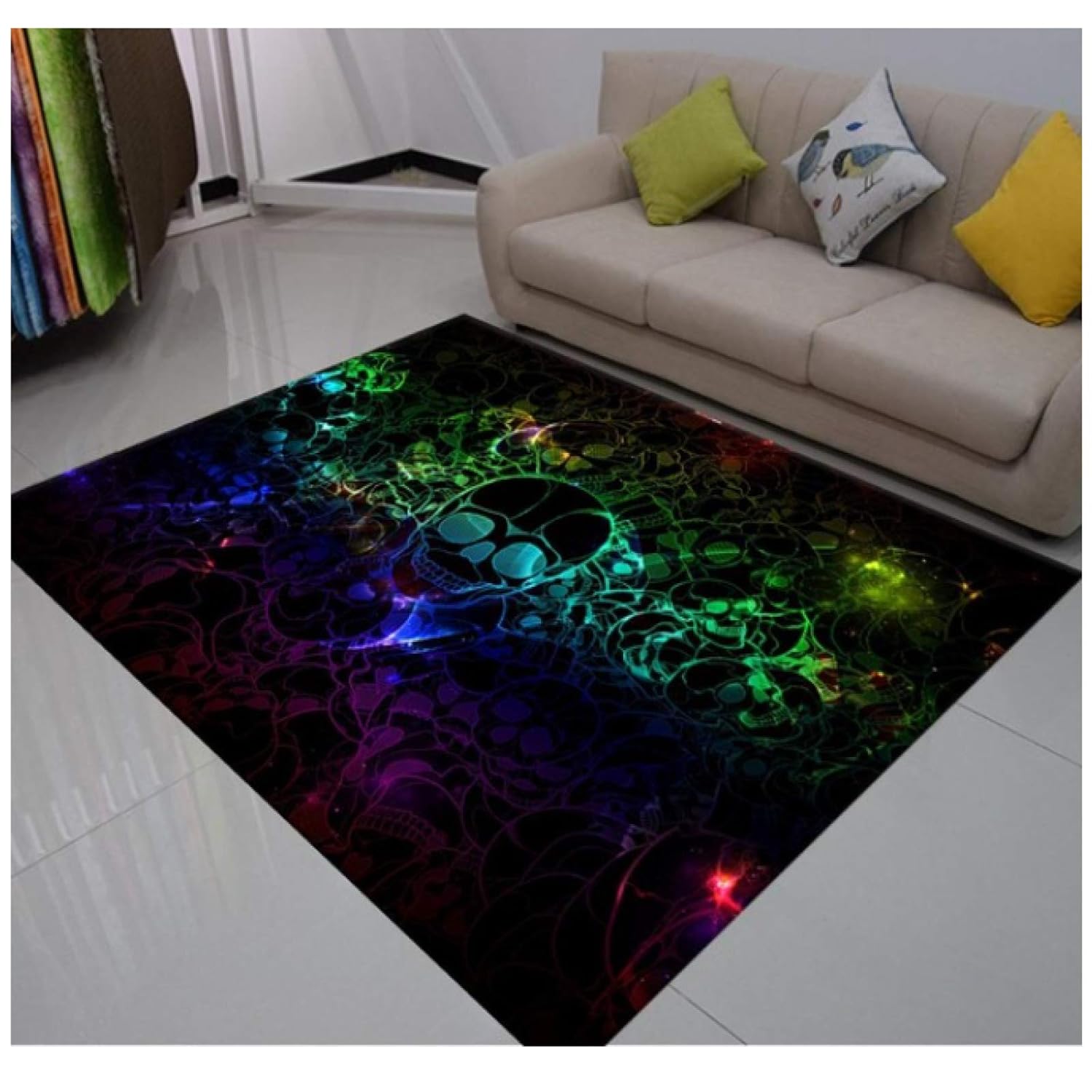 Teppich Rechteckige Kreative Farbe Schädel Wohnzimmer Im Europäischen