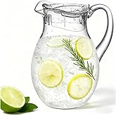 Clear Plastic Pitcher with Lid (72 oz), Unbreakable Water Pitcher with Handle, Fridge Jug, BPA-Free, Shatter-Proof, Great for Iced Tea, Sangria, Lemonade, Juice, Milk, and More