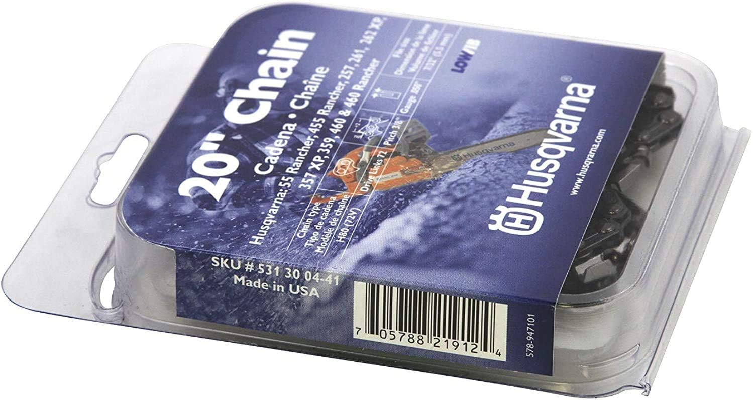 Husqvarna Chainsaw Chain 20" .050 Gauge 3/8 Pitch Low Kickback Low-Vibration: New World Diamonds: Garden & Outdoor