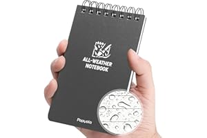 POPYOLA Waterproof Notebook, 1 Pack 3" x 5" Top-Spiral Pocket Notepad with 100 Squared Pages, Weatherproof Pocket Notebook for Police Outdoor Office School Recording