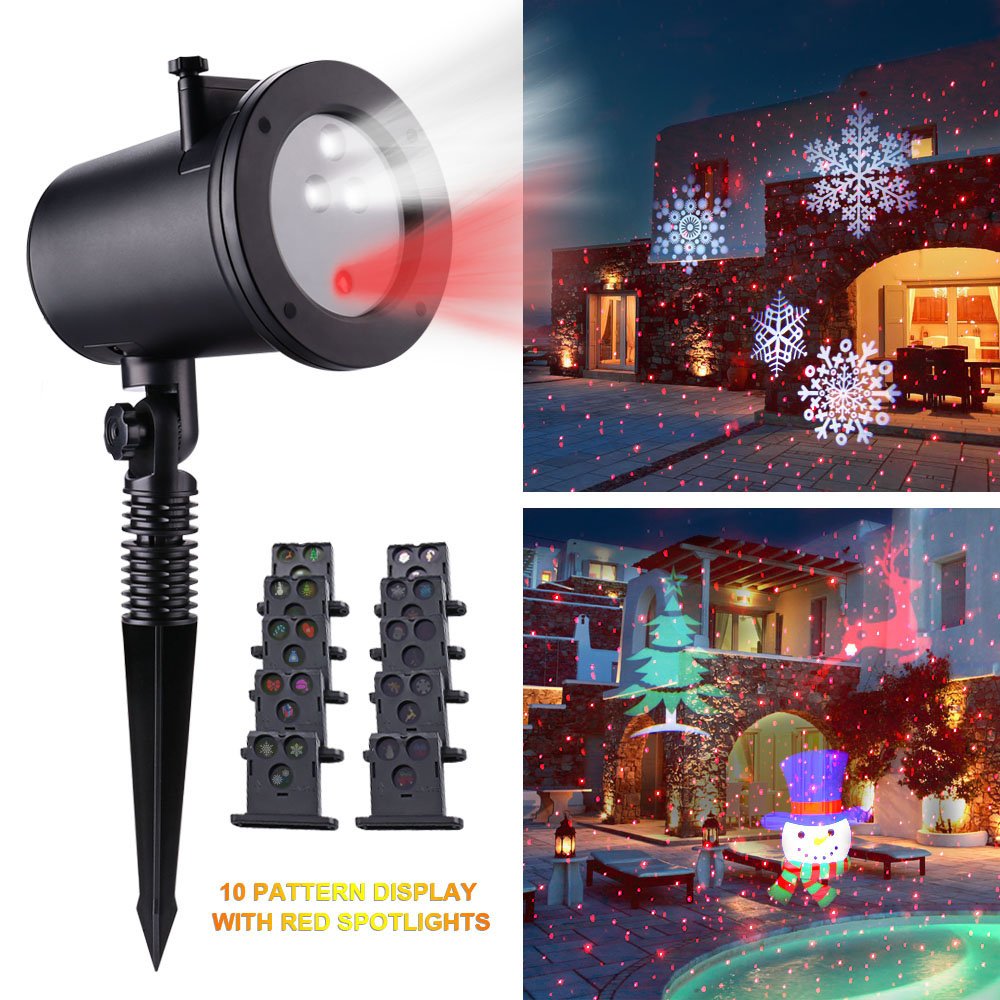 Qedertek LED Projector Spotlights Rotating Lamp Decorative Light with