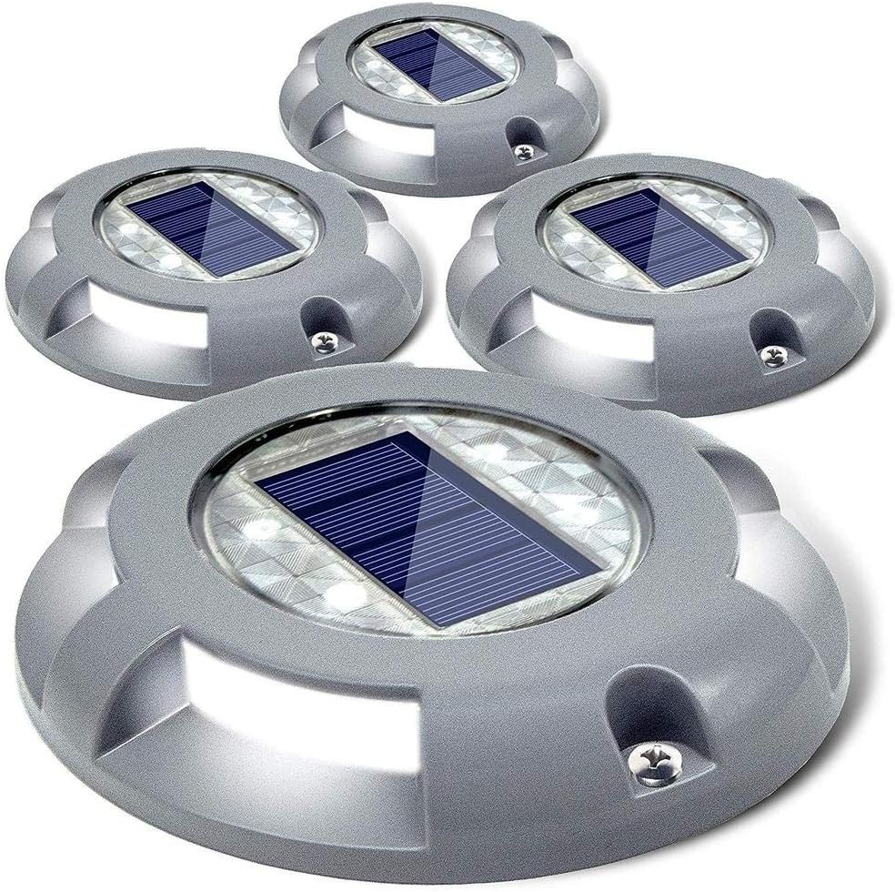 Luces solares de cubierta de 4 uds, Luz LED para camino de entrada