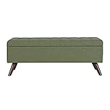 HomePop Modern Storage Bench, Green Large