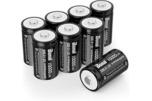 BONAI D Rechargeable Batteries 10,000mAh 1.2V Ni-MH High Capacity High Rate D Size Battery Rechargeable d Cell Batteries high Capacity(8 Pack)