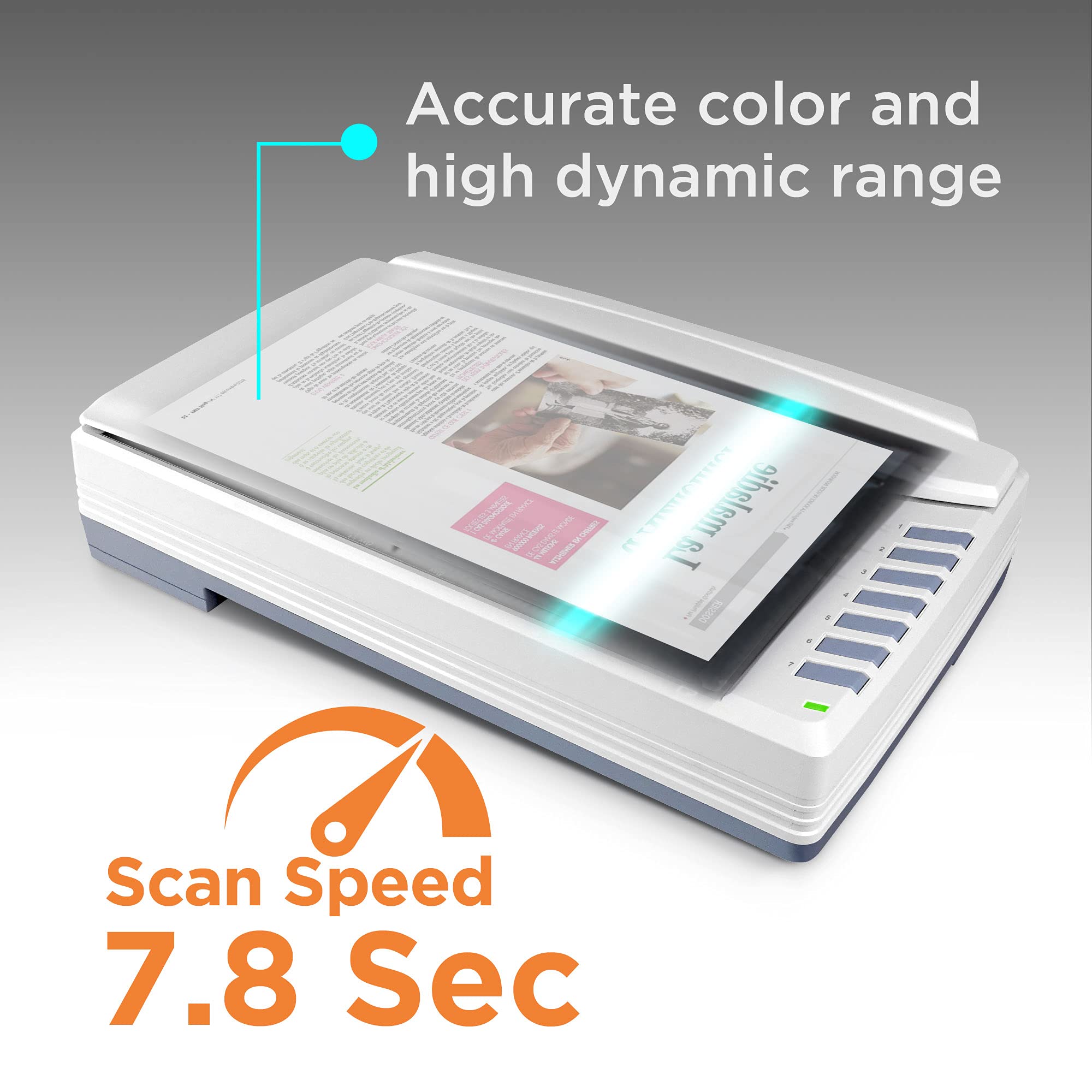 Plustek OpticPro A320E - A3 CCD Sensor Flatbed Scanner, 12