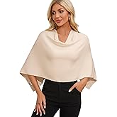 PULI Women Capri Poncho Sweater Petite Cropped Versatile Shawl Slender Frame Fit Soft Knit Wraps Cowl Neck Short Tops