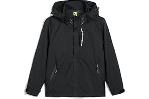 Hikevitang Boys Girls Lightweight Raincoat Waterproof Hooded Rain Jacket Windbreaker kids jacket