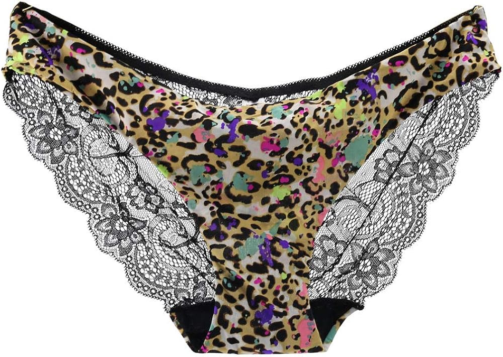 Panties Women Lace Panty Semi Transparent Mesh Printing Underwear