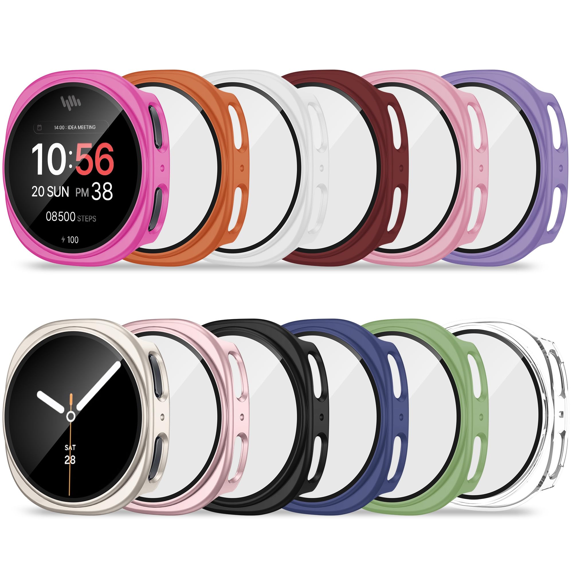 Photo 1 of Bougraite 12 Pack Case for Samsung Galaxy Watch 8 40mm with Tempered Glass Screen Protector, Hard PC Scratch Resistant Protective Cover Compatible with Galaxy Watch 8 40mm