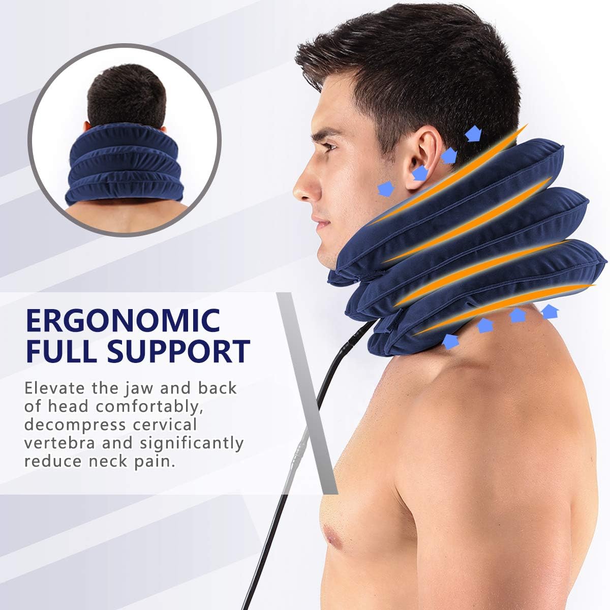 Cervical Neck Traction Device for Instant Neck Pain Relief - Inflatable & Adjustable Neck Stretcher Neck Support Brace, Best Neck Traction Pillow for Home Use Neck Decompression: Health & Personal Care
