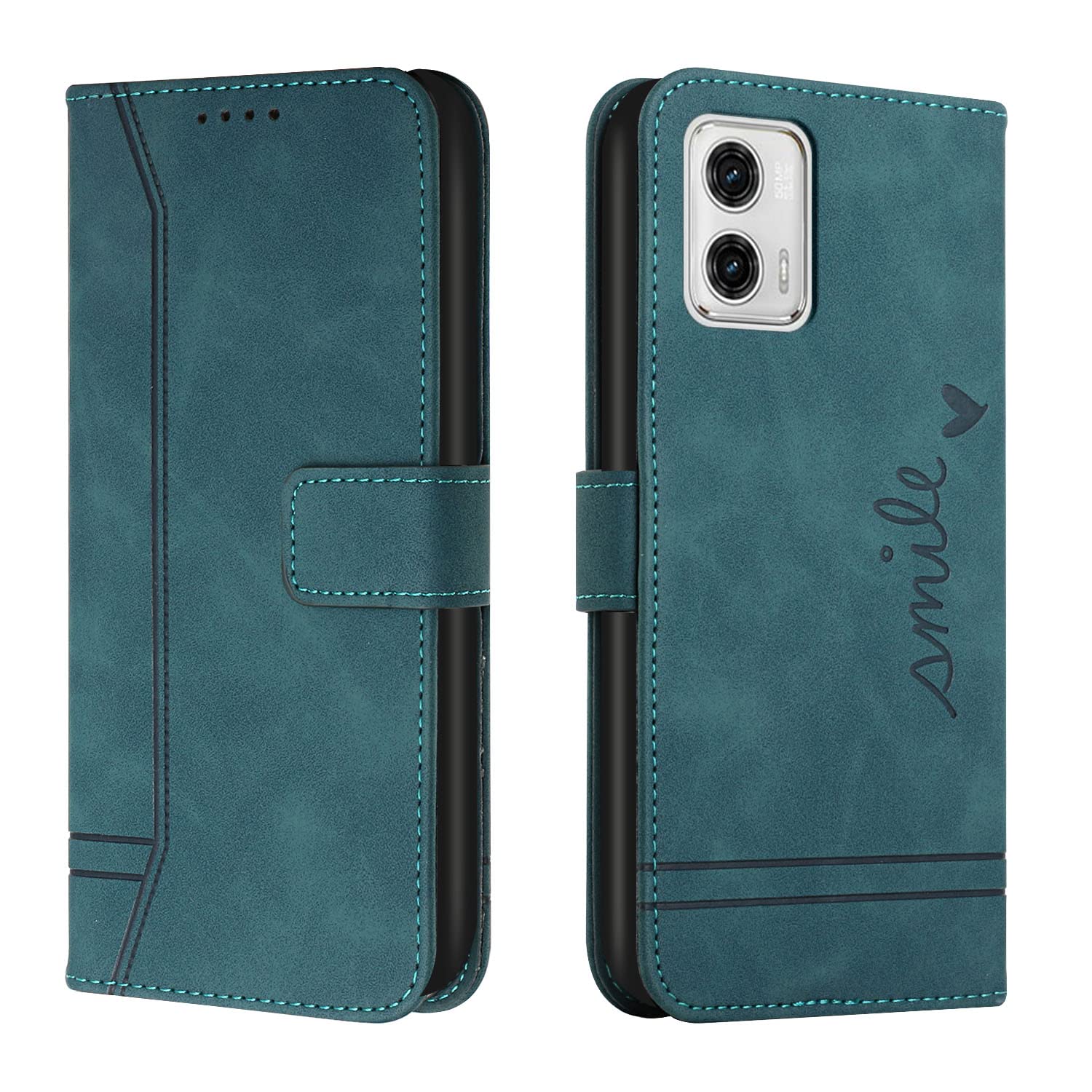 QIWEIQING Compatible for Motorola Moto G73 Case, Motorola Moto G73 Flip Wallet Leather Case with Card Slot Kickstand Phone Cases Cover for Motorola Moto G73.Green HX