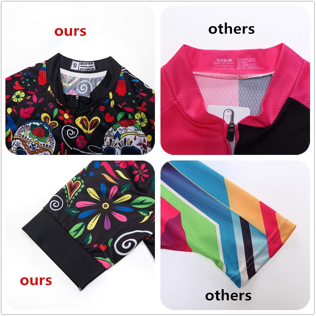 JPOJPO Womens Cycling Jersey, Mountain Bike Jersey Women Shirt Tops S-2XL - Four Fabric Made: Clothing