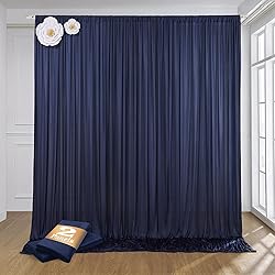 Wrinkle Free Navy Blue Backdrop Curtains for Party