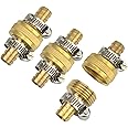 3Sets Brass 1/2" Garden Hose Mender End Repair Male Female Connector with Stainless Clamp