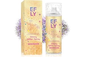 EFLY Body Glitter Spray for Hair and Body, Hair Glitter Spray for Clothes, Face, Skin, Long Lasting Spray Glitter Suitable for Music Festival Rave and Makeup Prom 4.05 FL Oz (Rainbow)