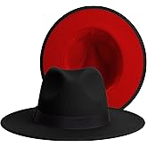 SAJUZEN Womens & Mens Fedora Hats, Wide Brim Fedora Hats for Women Men