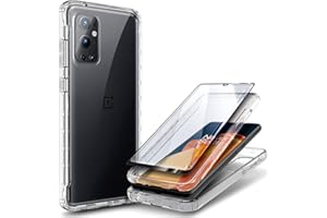 NZND Case for OnePlus 9 Pro 5G (2021) with Screen Protector (Maximum Coverage, Flexible TPU Film), Full-Body Protective Shockproof Rugged Bumper Cover, Impact Resist Case (Clear)