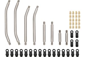 MEUS Racing SCX24 Links Double Bent Links High Clearance Chassis Links Set for Axial 1/24 SCX24 Deadbolt AXI90081 B17 AXI00004 RC Crawler (Titanium Alloy)