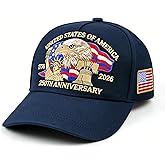 250 Anniversary USA Hat, Embroidered America 250th Anniversary Hat 1776-2026, Patriot Baseball Cap for Men Women