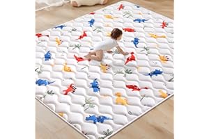 VIVIDVIBEBEARPAS Odorless Premium Foam Baby Play Mat, Soft Microfiber Fabric Crawling Mat for Floor- Comfortable and Hypoallergenic, Non-Slip Cushioned Floor Playpen mat for Infants,Babies,Toddlers
