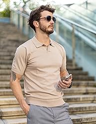 COOFANDY Mens Golf Shirts Short Sleeve Knit