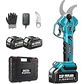 SEESII Electric Pruning Shears for Gardening: 1.8” Cutting Cordless Power Pruner - Brushless Motor, Dual 4.0Ah Battery, 4 Levels Adjustable Extra SK5 Blade Branches Cutter For Tree & Flower Trimming