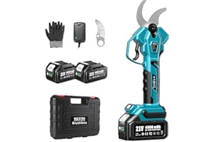 Seesii Electric Pruning Shears for Gardening: 1.8” Cutting Cordless Power Pruner - Brushless Motor, Dual 4.0Ah Battery, 4 Levels Adjustable Extra SK5 Blade Branches Cutter For Tree & Flower Trimming