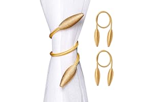 SWTOOL 2-Pack Curtain Holdbacks Curtains Tiebacks Home Decorative Window Drape Twist TieBacks Random Modelling Curtain Holdbacks (Gold)