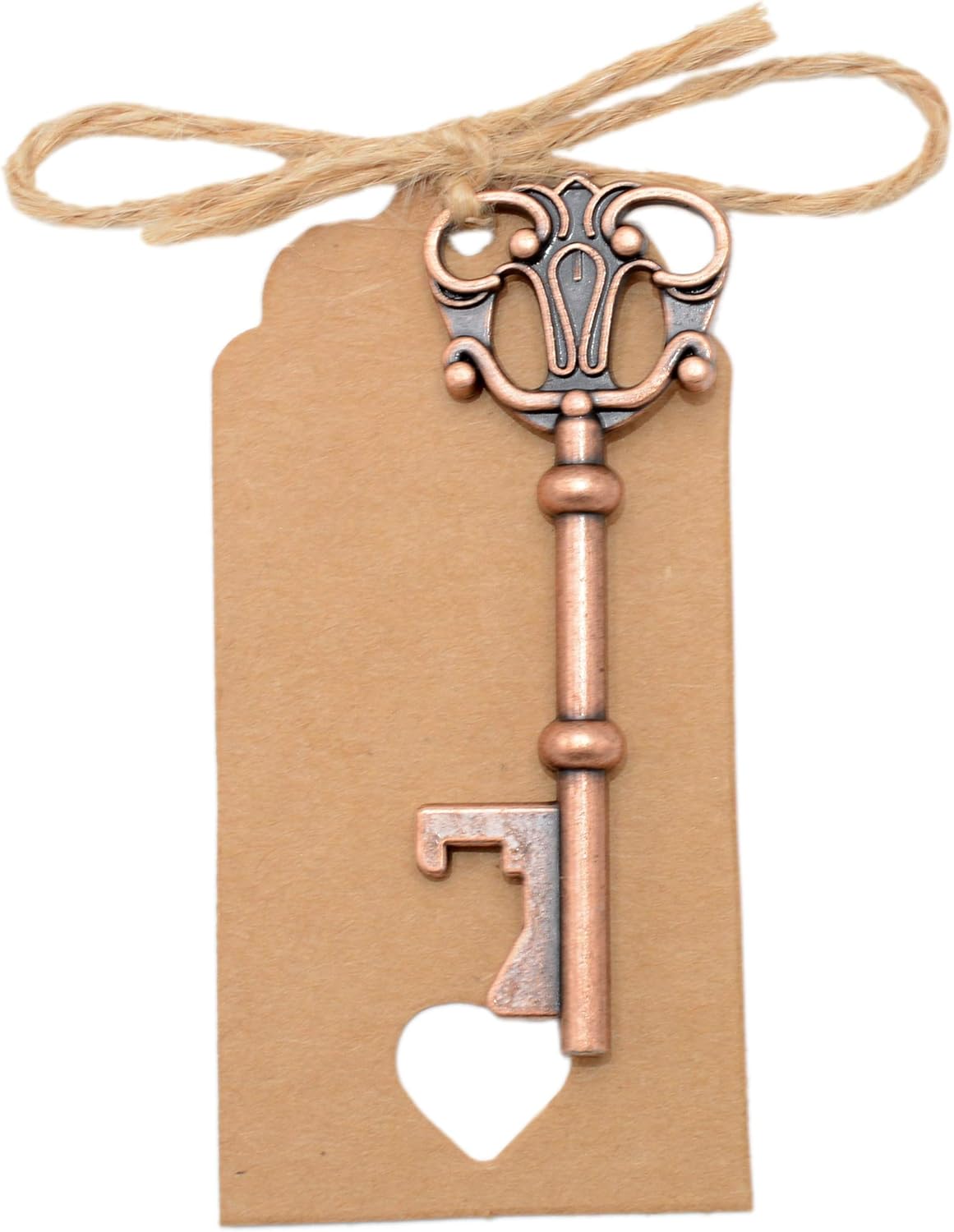 Yansanido Pack of 50 Skeleton Key Bottle Opener with Escort Tag Card and Twine for Wedding Favors for Guests Party Favors (style 2)