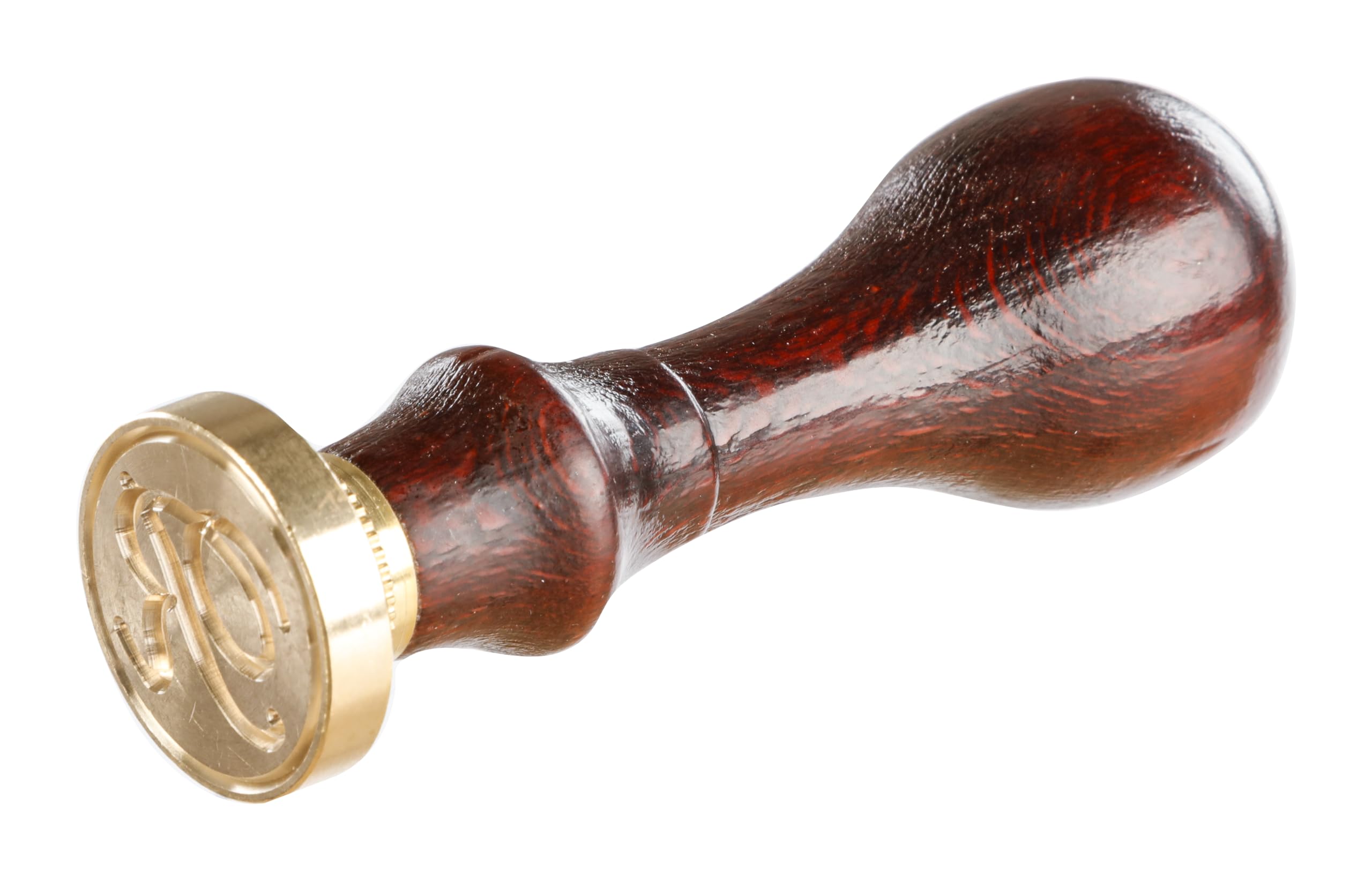 Jacques Herbin 40118T - A Round Seal with Varnished Wooden Handle - Copperplate - The Letter R - Manufactured in France - Creative Art Tool - Wax Stamp