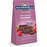 GHIRARDELLI Dark Chocolate Raspberry Squares, 5.32 Oz Bag (Pack of 6)