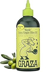 Graza Sizzle Extra Virgin Olive Oil, Cooking Oil - High Polyphenol Peak Harvest EVOO Cooking Oil in a Squeeze Bottle - Single